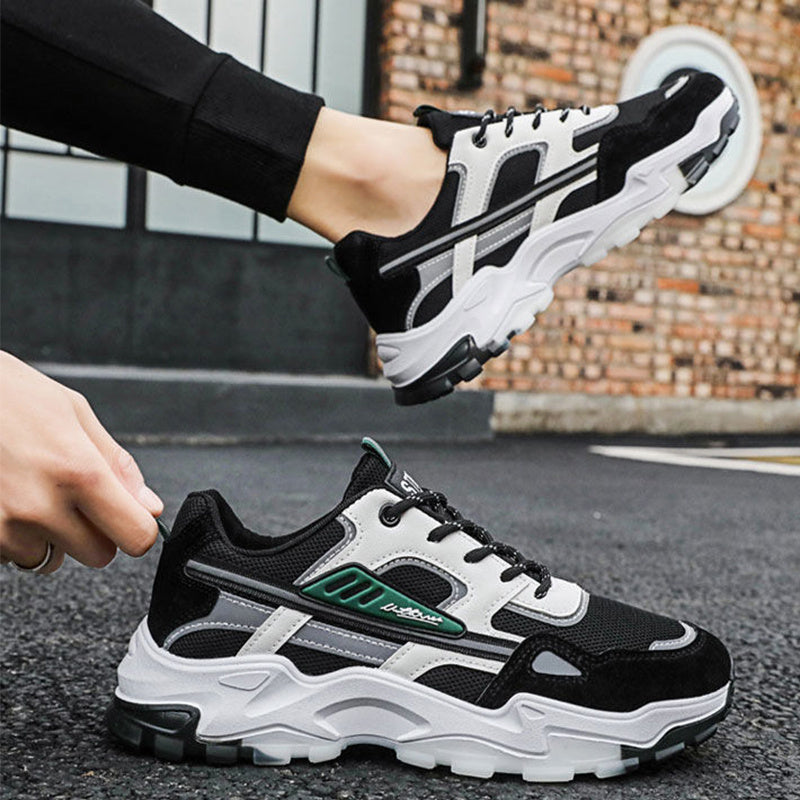 Black White Lace-up Sneakers