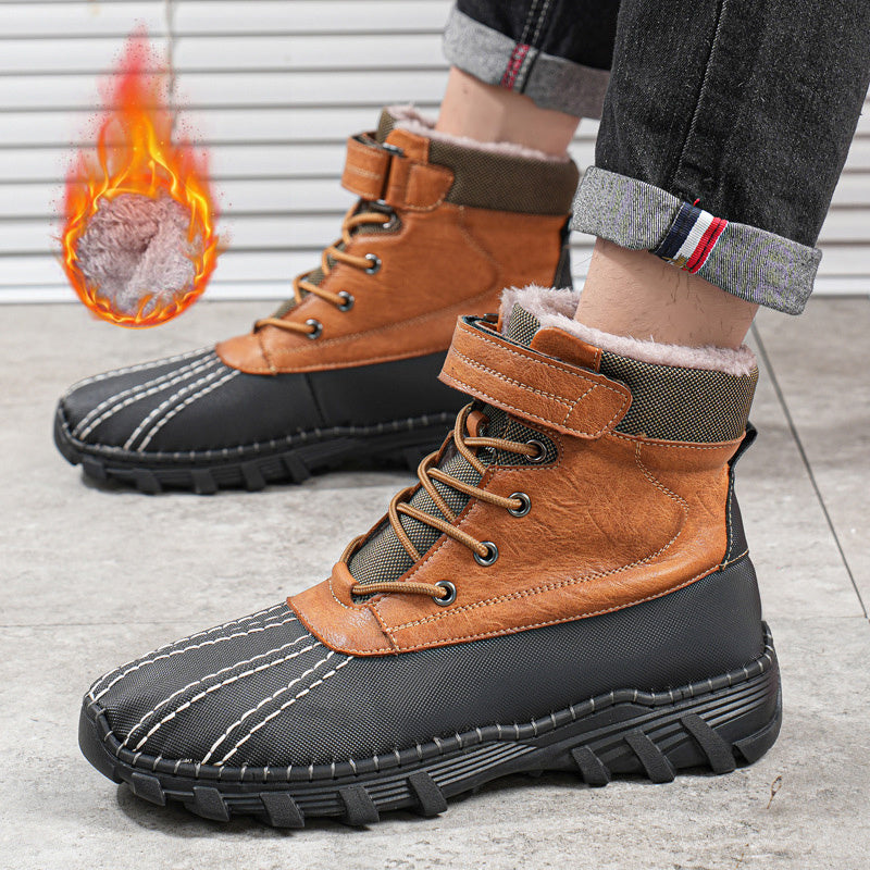 Winter Fleece Lace-up Snow Boots