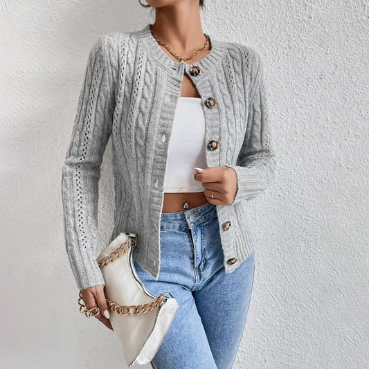Round Neck Twist Long Sleeve Coat