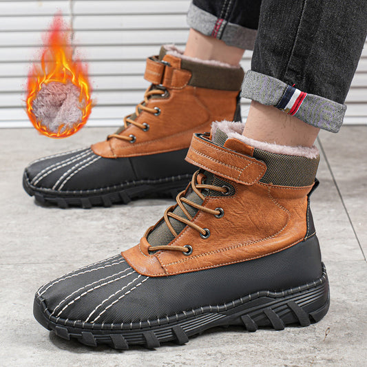 Winter Fleece Lace-up Snow Boots