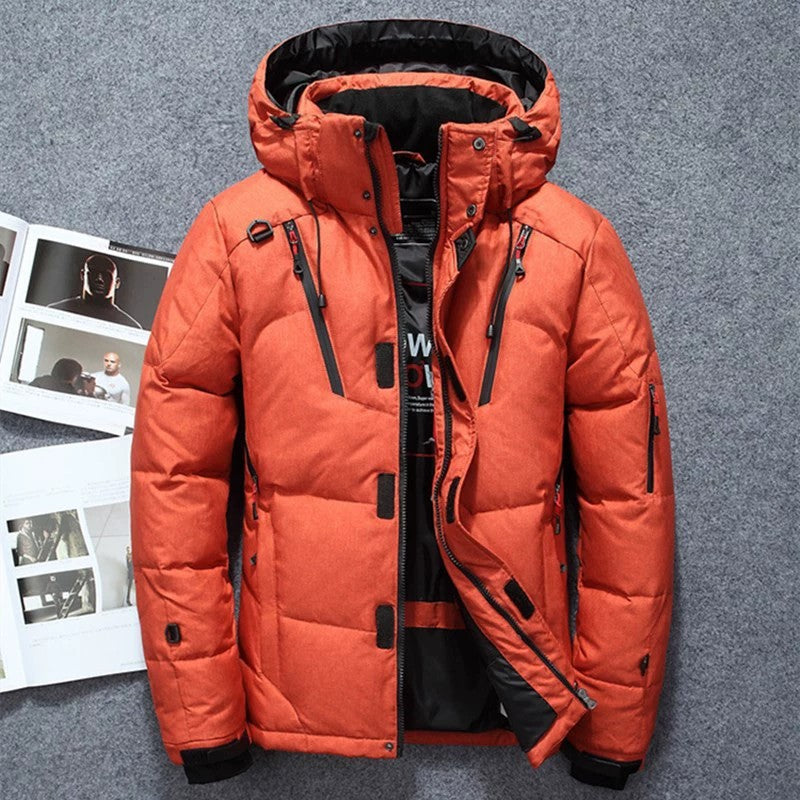 Mens Short-Style Cold-Weather Waterproof Shell Jacket