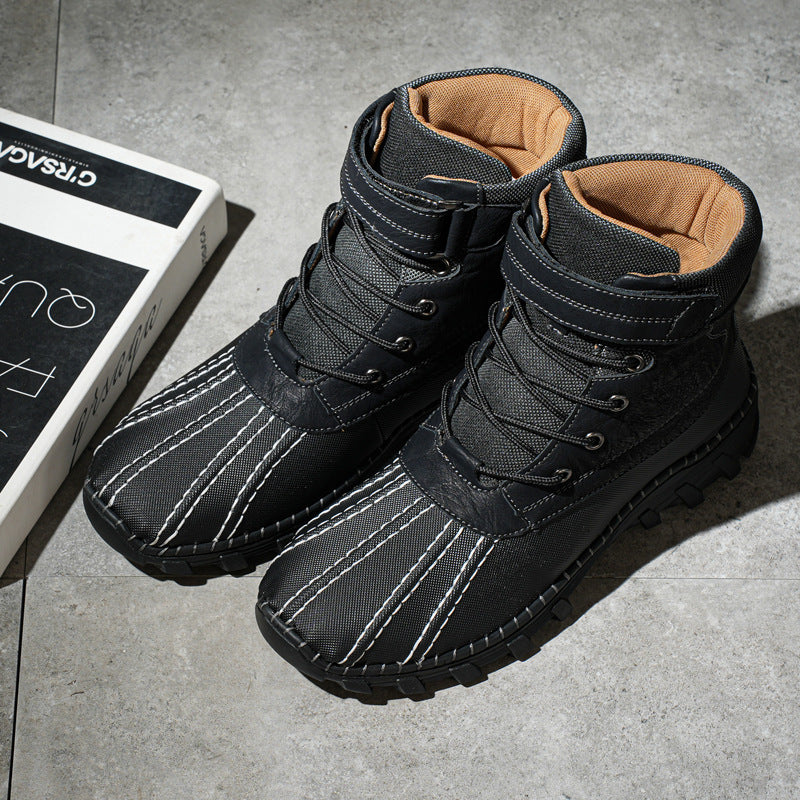Winter Fleece Lace-up Snow Boots