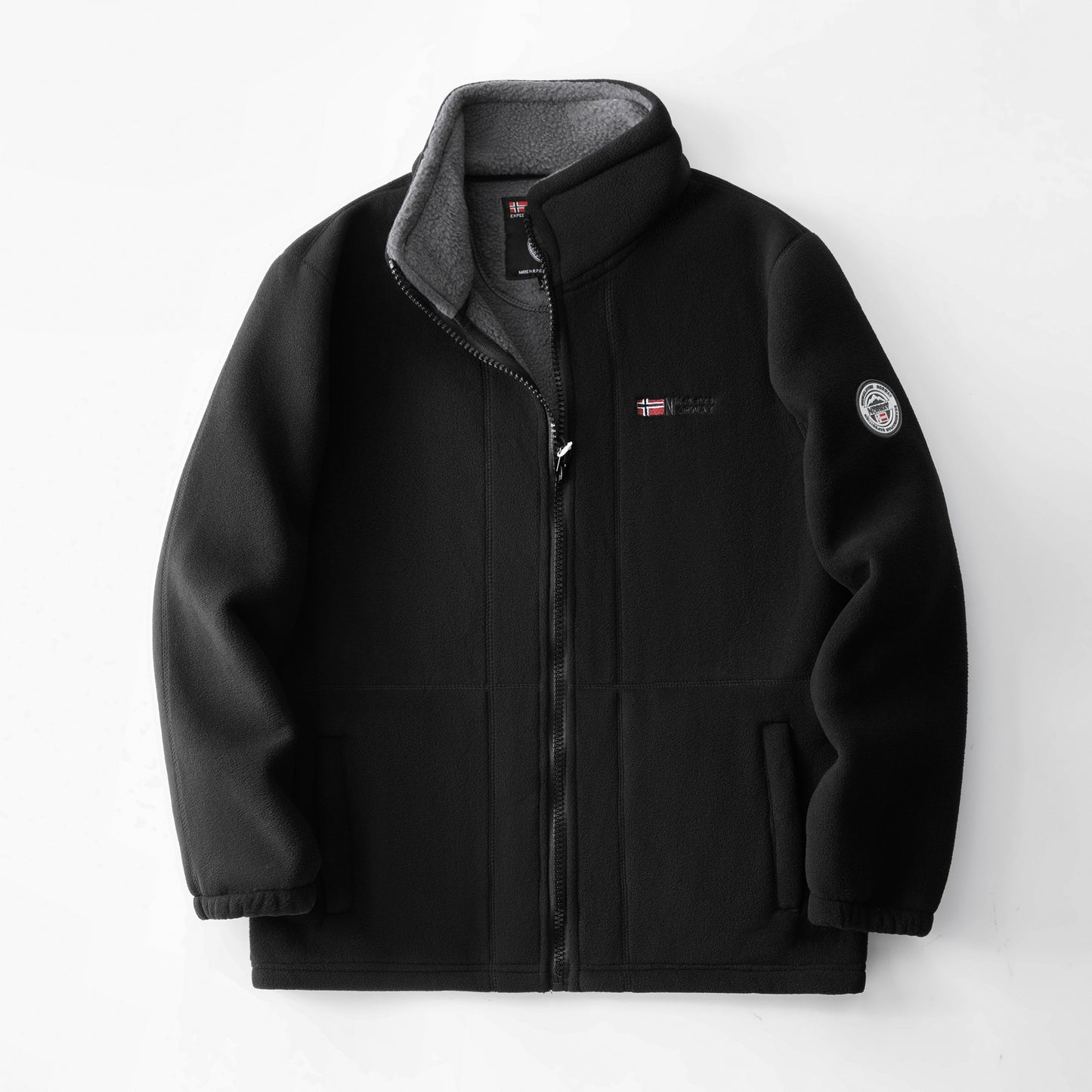 Mens Fleece-Lined Thickened Double-Sided Polar Fleece Jacket