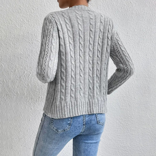 Round Neck Twist Long Sleeve Coat